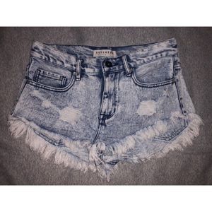 white washed denim shorts